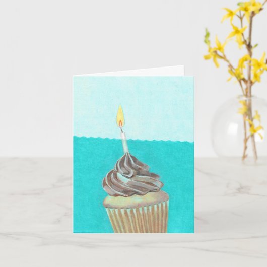 Carte Cupcake dans l'eau (Fleur jaune)