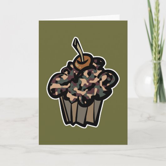 Carte cupcake de camouflage (Devant)