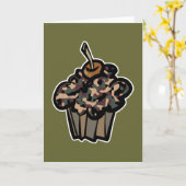 Carte cupcake de camouflage (Fleur jaune)