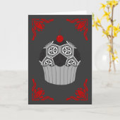 Carte cupcake de football sacré (Fleur jaune)