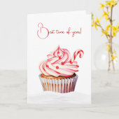 Carte Cupcake de Noël avec Sucre de canne (Fleur jaune)