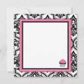 Carte Cupcake et Damask Imprimer Anniversaire (Dos)