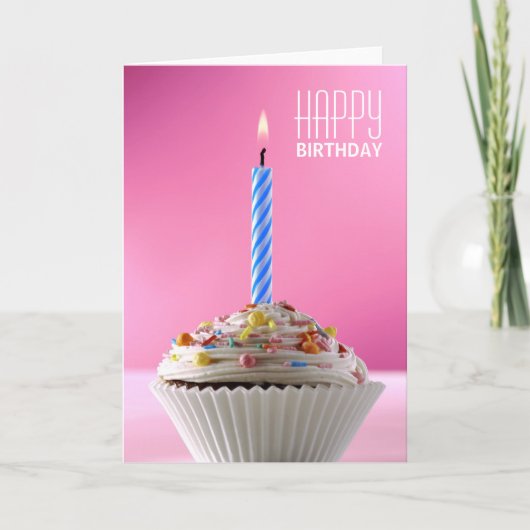 Carte Cupcake glacé décoré pour l'anniversaire (Devant)