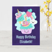 Carte Cupcake mou et glaces joyeuses l'anniversaire (Fleur jaune)