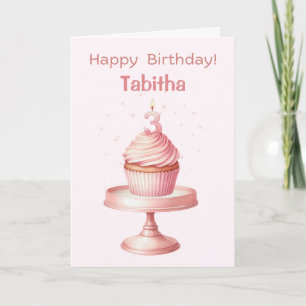 Carte Cupcake personnalisée 3e anniversaire