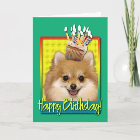 Carte Cupcake Pomeranian (Devant)