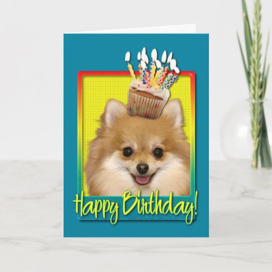 Carte Cupcake Pomeranian (Devant)