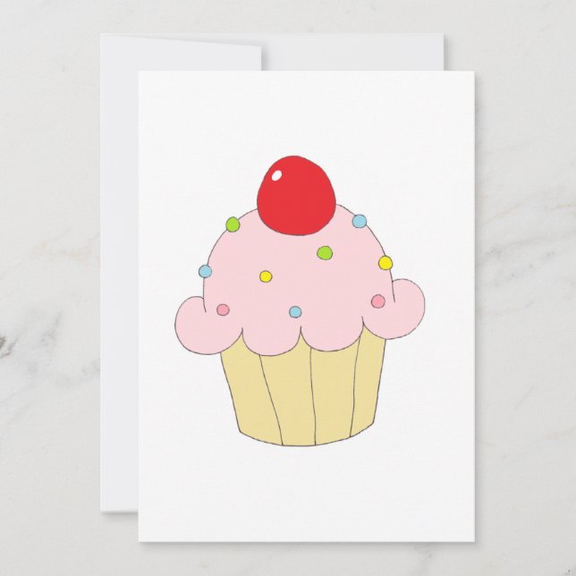 Carte Cupcake rose (Devant)