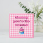 Carte Cupcake rose (Debout devant)