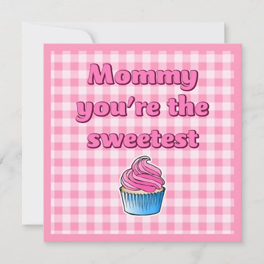 Carte Cupcake rose (Devant)