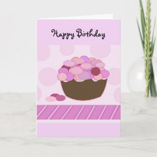 Carte Cupcake rose et violet