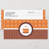 Carte Cupcake Shop ou Boulangerie Certificats cadeaux (Devant / Derrière)