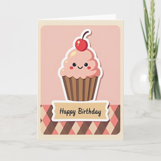 Carte Cupcake Sucré à Points (Devant)