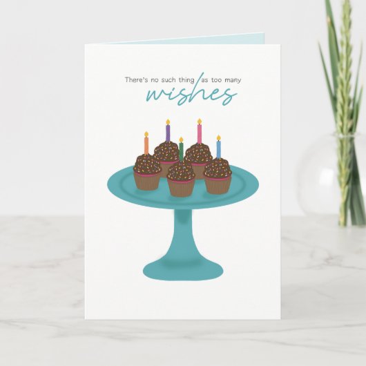 Carte Cupcake trop de souhaits (Devant)