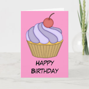 Carte Cupcake violet à deux tons