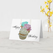 Carte Cupcakes avec Bling ! (Fleur jaune)