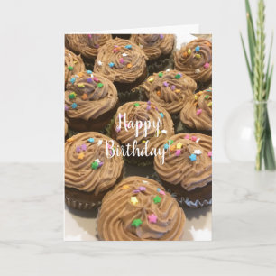 Carte Cupcakes d'anniversaire au chocolat
