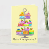 Carte cupcakes d'aquarelle italien (Devant)