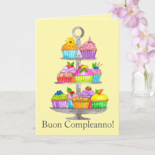 Carte cupcakes d'aquarelle italien