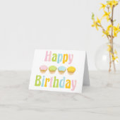 Carte Cupcakes de Joyeux Anniversaire (Fleur jaune)