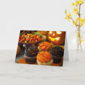 Carte Cupcakes d'Halloween (Fleur jaune)