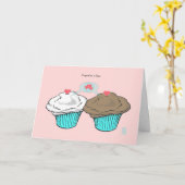 Carte Cupcakes en Love VanillaChocoBlueValentine (Fleur jaune)