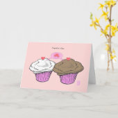 Carte Cupcakes en Love VanillaChocoRoseValentine (Fleur jaune)