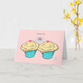 Carte Cupcakes in Love CustardCustardBlueValentine (Fleur jaune)