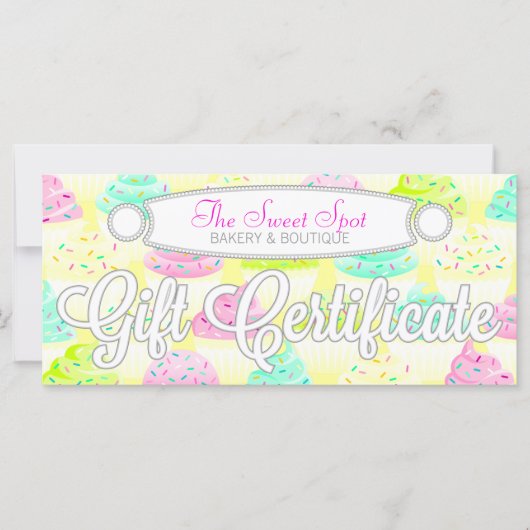 Carte Cupcakes N Sprinkings - Certificat Cadeau Personna (Devant)