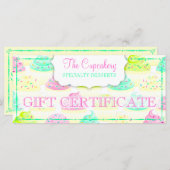 Carte Cupcakes N Sprinkings Custom Cadeau Certificate (Devant / Derrière)