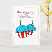 Carte Cupcakes patriotiques de la Fête du Travail (Fleur jaune)