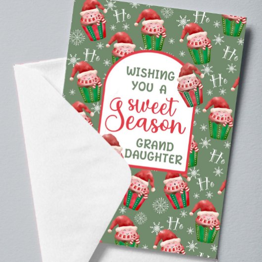 Carte Cupcakes Père Noël de Noël pour petite-fille