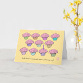 Carte Cupcakes Raspberry Icing Chandelle Anniversaire (Fleur jaune)