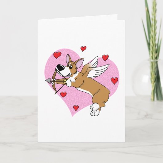Carte Cupid Corgi Saint Valentin (Devant)