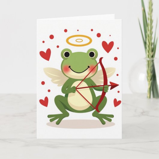 Carte Cupid Frog Valentine Love Card (Devant)
