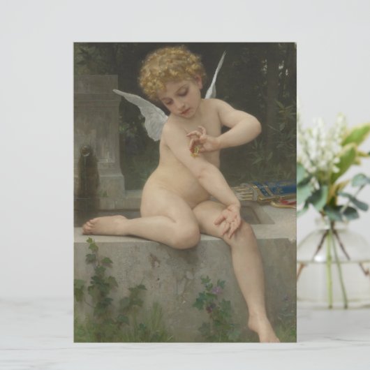 Carte Cupidé avec papillon (par Bouguereau) (Debout devant)