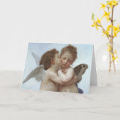 Carte Cupidon et Psyché enfants - William Bouguereau (Fleur jaune)