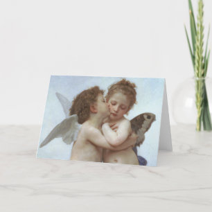 Carte Cupidon et Psyché enfants - William Bouguereau