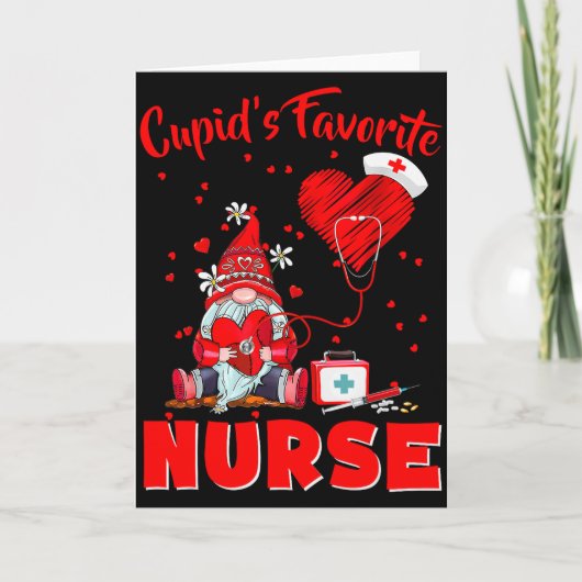 Carte Cupidon préféré infirmière Gnome Saint-Valentin dr (Devant)