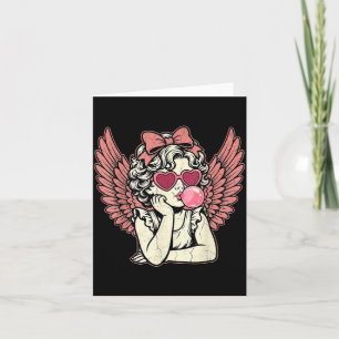 Carte Cupidon rétro Saint-Valentin mignon cupidon vintag