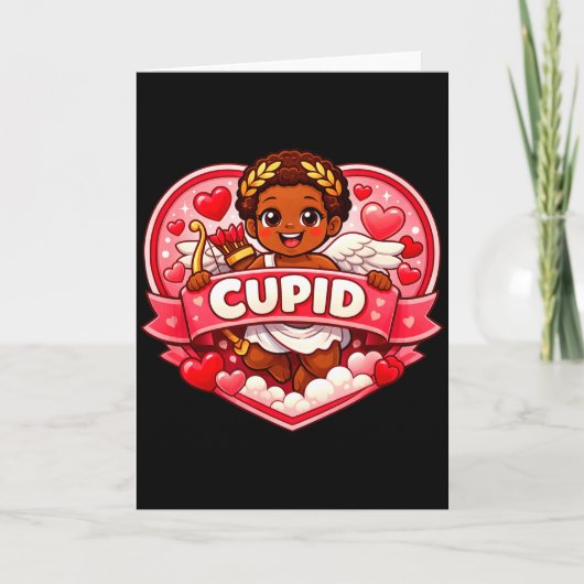 Carte Cupidon Saint-Valentin afro-américain (Devant)