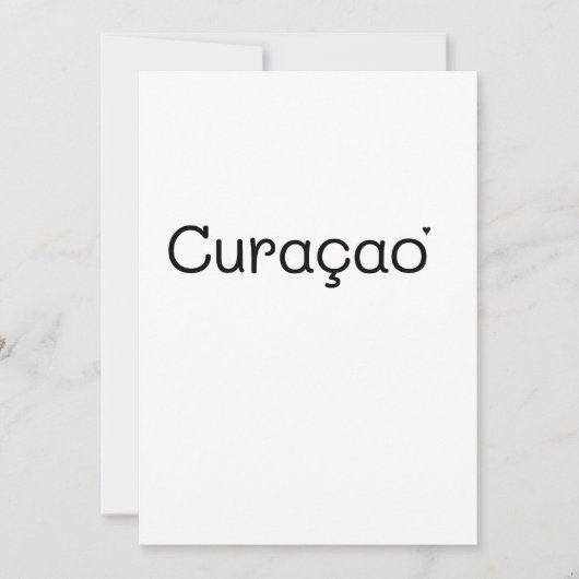 Carte Curaçao - minimalistic typography card (Devant)