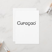 Carte Curaçao - minimalistic typography card (Devant/Arrière en situation)