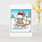 Carte Curious Cat  (Fleur jaune)