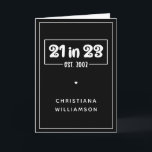 Carte Custom 21st Birthday Cadeau 21 en 23 Est 2002<br><div class="desc">Custom 21st Birthday Celebration 21 in 23 Est 2002 Cadeaux d'anniversaire!</div>