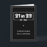 Carte Custom 21st Birthday Cadeau 21 en 23 Est 2002<br><div class="desc">Custom 21st Birthday Celebration 21 in 23 Est 2002 Cadeaux d'anniversaire!</div>