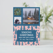 Carte CUSTOM 3 PHOTOS Pins Rétro Noël (Debout devant)