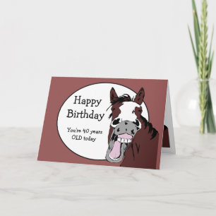 Carte Custom Age 40e anniversaire Humour avec un dessin 