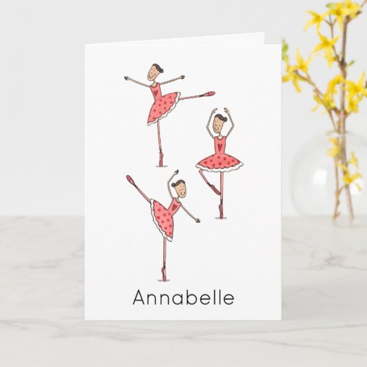 Carte Custom Ballerina Birthday  (Fleur jaune)