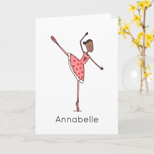 Carte Custom Ballerina Birthday  (Fleur jaune)